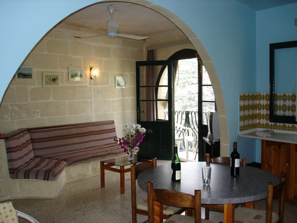 xlendi tourist services Gozo apartments Xlendi living area - xlendi.com